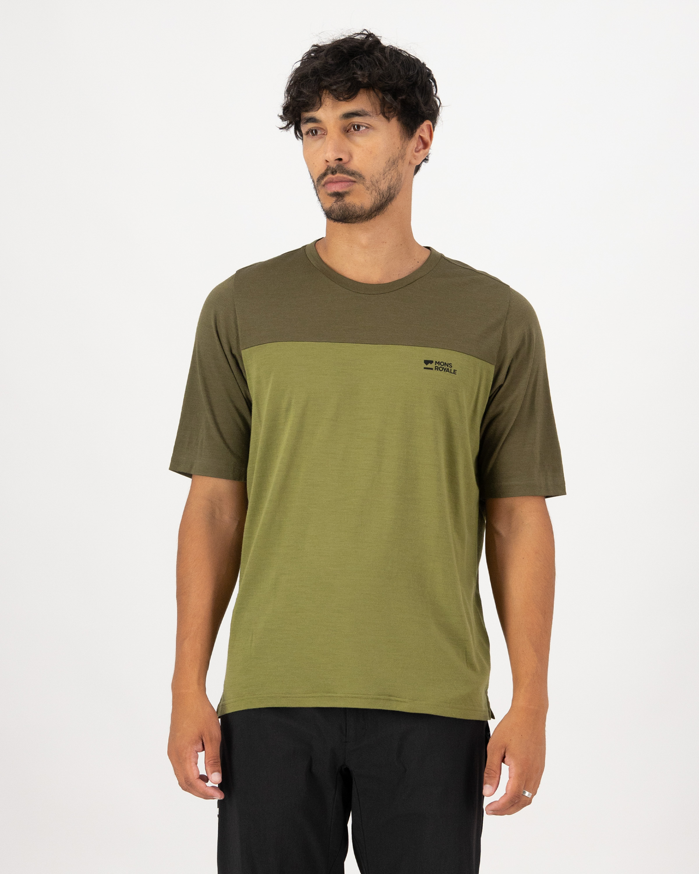 701336 100735 1171 894 101 mens diversion merino bike jersey short sleeve fern olive